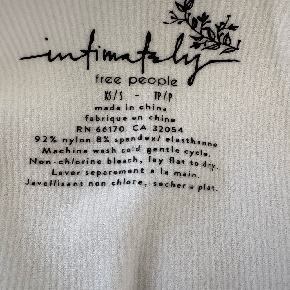 Free People Women's White Ribbed Tank Top - Classic Racerback - Picture 3 of 3